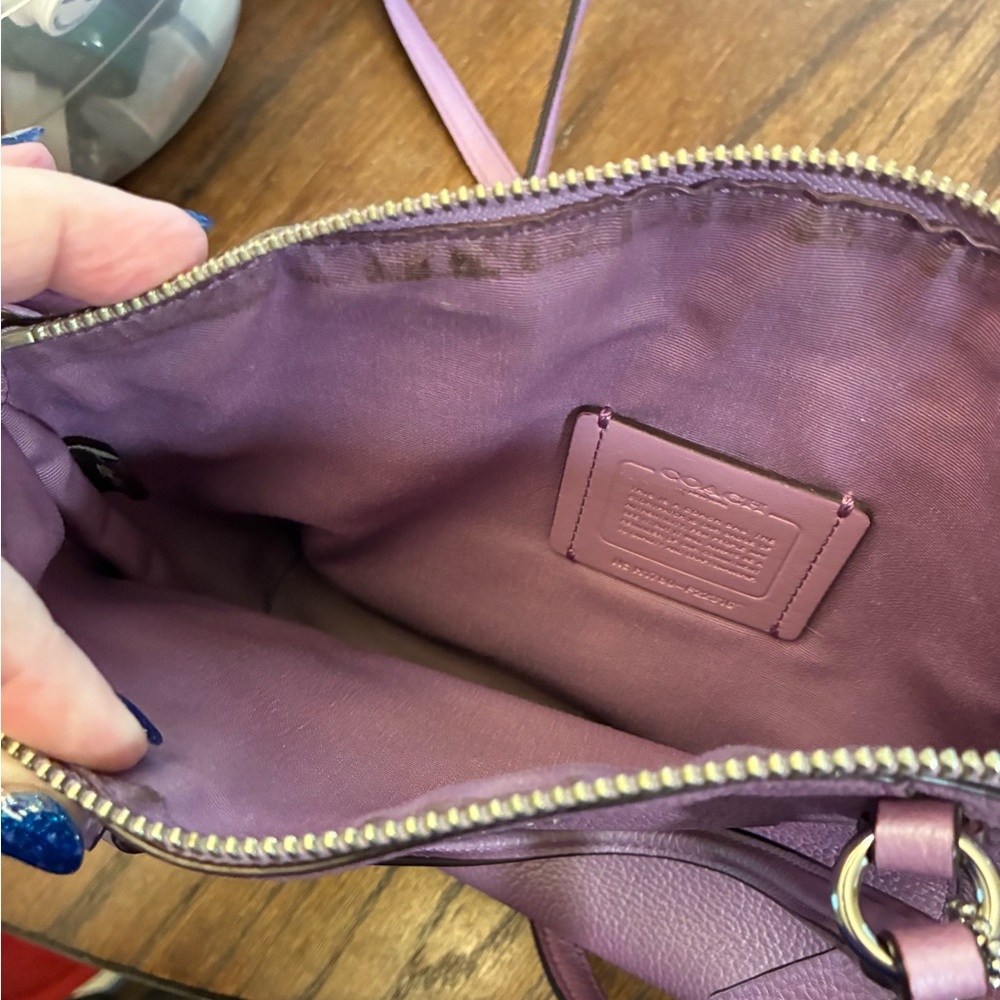 Coach Pebbled Leather Satchel in Mauve - Picture 4 of 6